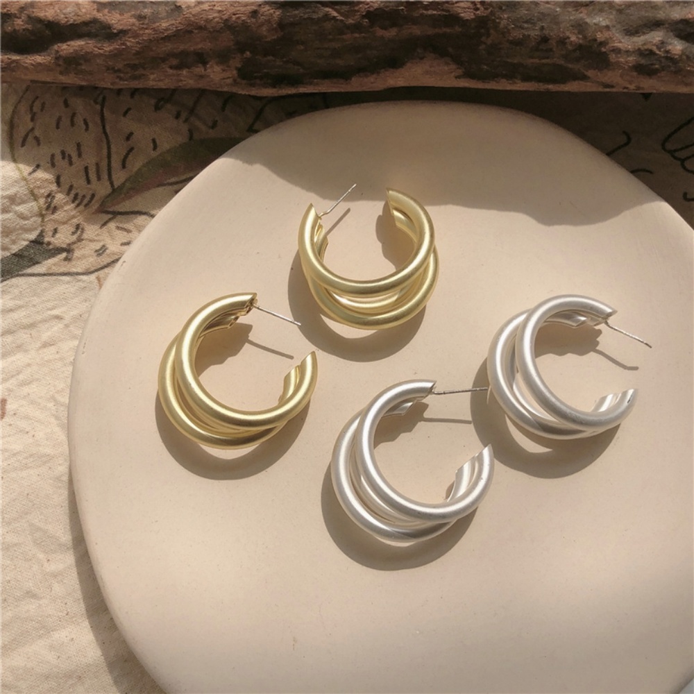 💕Last one Matte Finish Hoop Earrings - Picture 7 of 9